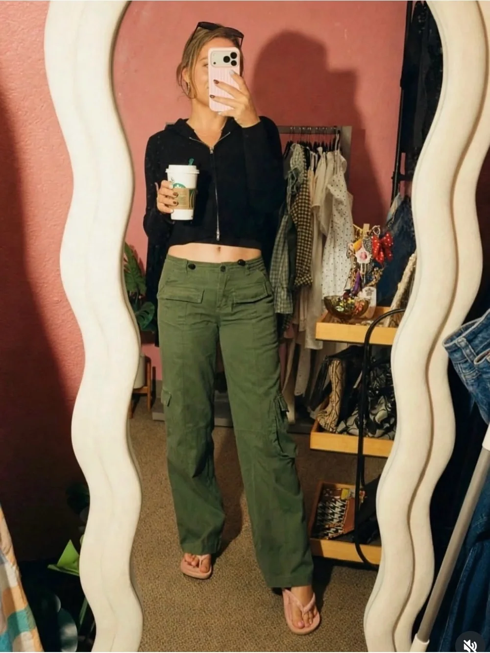 Womens Navy Cargo Pants - Classic Utility Style One size